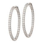 FJC Finejewelers 925 Sterling Silver Rhodium Plated CZ Hinged Oval Hoop Earrings 43 x 33 mm