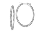 FJC Finejewelers 925 Sterling Silver Rhodium Plated CZ Hinged Oval Hoop Earrings 43 x 33 mm