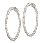 FJC Finejewelers 925 Sterling Silver Rhodium Plated CZ In and Out Hinged Hoop Earrings 36 x 35 mm