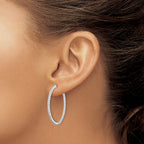 FJC Finejewelers 925 Sterling Silver Rhodium Plated CZ In and Out Hinged Hoop Earrings 36 x 35 mm