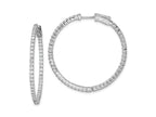 FJC Finejewelers 925 Sterling Silver Rhodium Plated CZ In and Out Hinged Hoop Earrings 36 x 35 mm