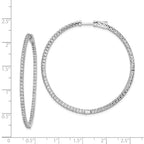 FJC Finejewelers 925 Sterling Silver Rhodium Plated CZ In and Out Hinged Hoop Earrings 50 x 49 mm