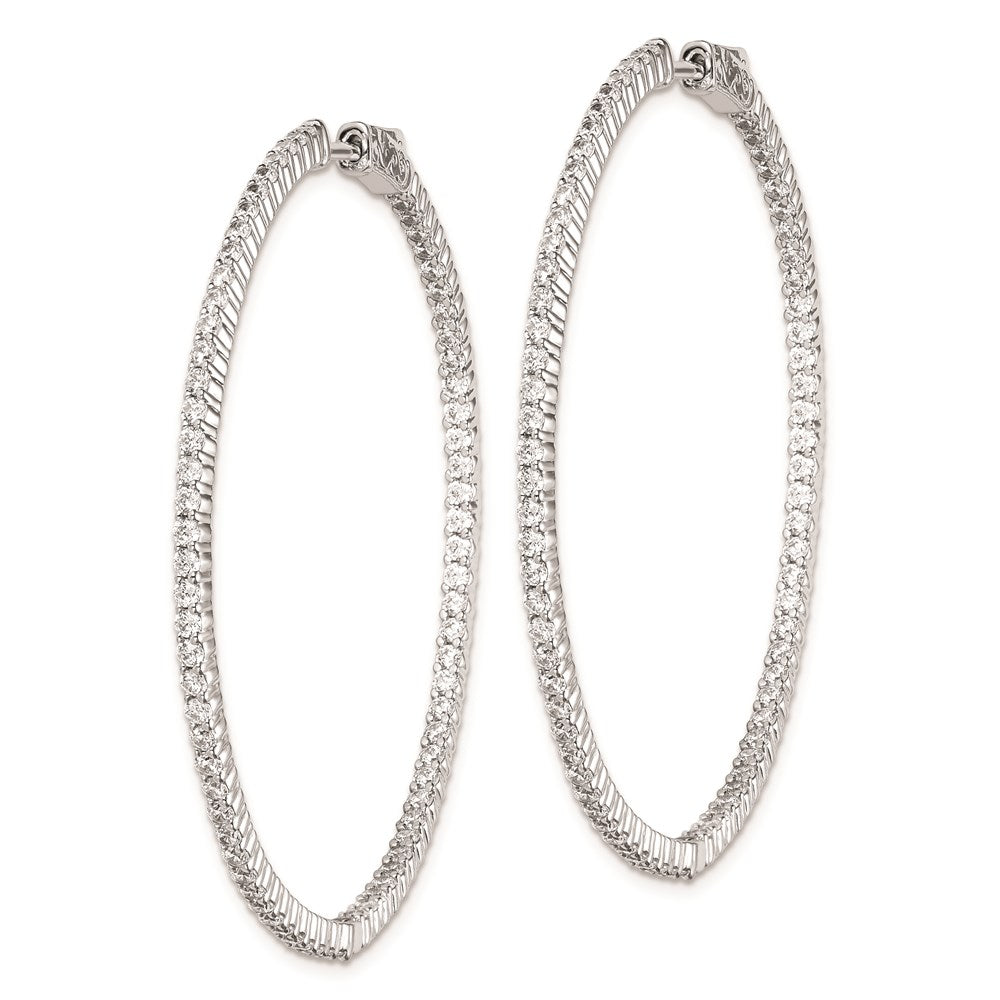 FJC Finejewelers 925 Sterling Silver Rhodium Plated CZ In and Out Hinged Hoop Earrings 50 x 49 mm