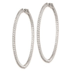 FJC Finejewelers 925 Sterling Silver Rhodium Plated CZ In and Out Hinged Hoop Earrings 50 x 49 mm