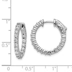 FJC Finejewelers 925 Sterling Silver Rhodium Plated CZ 30 Stone In and Out Hoop Earrings 20 x 19 mm
