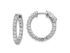 FJC Finejewelers 925 Sterling Silver Rhodium Plated CZ 30 Stone In and Out Hoop Earrings 20 x 19 mm