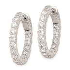 FJC Finejewelers 925 Sterling Silver Rhodium Plated CZ In and Out Hinged Hoop Earrings 23 x 22 mm