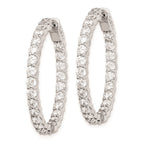 FJC Finejewelers 925 Sterling Silver Rhodium Plated CZ In and Out Hinged Hoop Earrings 33 x 33 mm