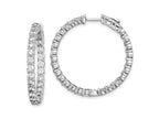 FJC Finejewelers 925 Sterling Silver Rhodium Plated CZ In and Out Hinged Hoop Earrings 33 x 33 mm
