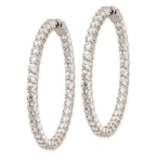 FJC Finejewelers 925 Sterling Silver Rhodium Plated CZ In and Out Hinged Hoop Earrings 43 x 42 mm