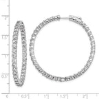 FJC Finejewelers 925 Sterling Silver Rhodium Plated CZ In and Out Hinged Hoop Earrings 43 x 42 mm