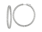 FJC Finejewelers 925 Sterling Silver Rhodium Plated CZ In and Out Hinged Hoop Earrings 43 x 42 mm