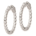 FJC Finejewelers 925 Sterling Silver Rhodium Plated CZ In and Out Hinged Hoop Earrings 24 x 25 mm