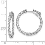 FJC Finejewelers 925 Sterling Silver Rhodium Plated CZ In and Out Hinged Hoop Earrings 24 x 25 mm