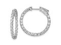 FJC Finejewelers 925 Sterling Silver Rhodium Plated CZ In and Out Hinged Hoop Earrings 24 x 25 mm