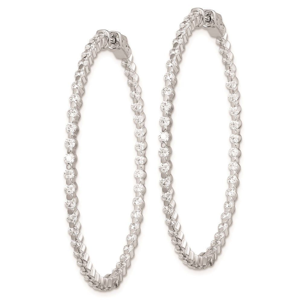 FJC Finejewelers 925 Sterling Silver Rhodium Plated CZ In and Out Hinged Hoop Earrings 44 x 45 mm