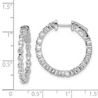 FJC Finejewelers 925 Sterling Silver Rhodium Plated CZ In and Out Hinged Hoop Earrings 25 x 25 mm