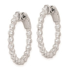 FJC Finejewelers 925 Sterling Silver Rhodium Plated CZ In and Out Hinged Hoop Earrings 25 x 25 mm