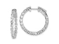 FJC Finejewelers 925 Sterling Silver Rhodium Plated CZ In and Out Hinged Hoop Earrings 25 x 25 mm