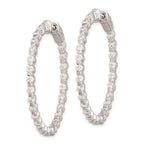 FJC Finejewelers 925 Sterling Silver Rhodium Plated CZ In and Out Hinged Hoop Earrings 36 x 36 mm