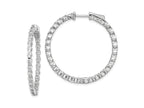 FJC Finejewelers 925 Sterling Silver Rhodium Plated CZ In and Out Hinged Hoop Earrings 36 x 36 mm