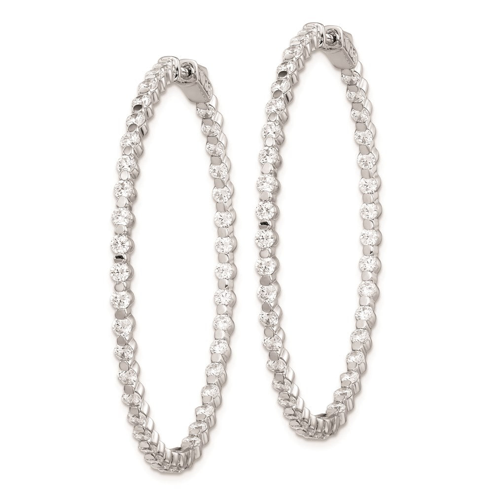 FJC Finejewelers 925 Sterling Silver Rhodium Plated CZ In and Out Hinged Hoop Earrings 49 x 48 mm