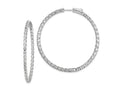 FJC Finejewelers 925 Sterling Silver Rhodium Plated CZ In and Out Hinged Hoop Earrings 49 x 48 mm