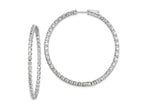 FJC Finejewelers 925 Sterling Silver Rhodium Plated CZ In and Out Hinged Hoop Earrings 49 x 48 mm