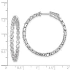 FJC Finejewelers 925 Sterling Silver Rhodium Plated CZ In and Out Hinged Hoop Earrings 36 x 35 mm