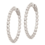 FJC Finejewelers 925 Sterling Silver Rhodium Plated CZ In and Out Hinged Hoop Earrings 36 x 35 mm