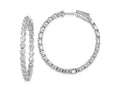 FJC Finejewelers 925 Sterling Silver Rhodium Plated CZ In and Out Hinged Hoop Earrings 36 x 35 mm