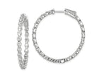 FJC Finejewelers 925 Sterling Silver Rhodium Plated CZ In and Out Hinged Hoop Earrings 36 x 35 mm
