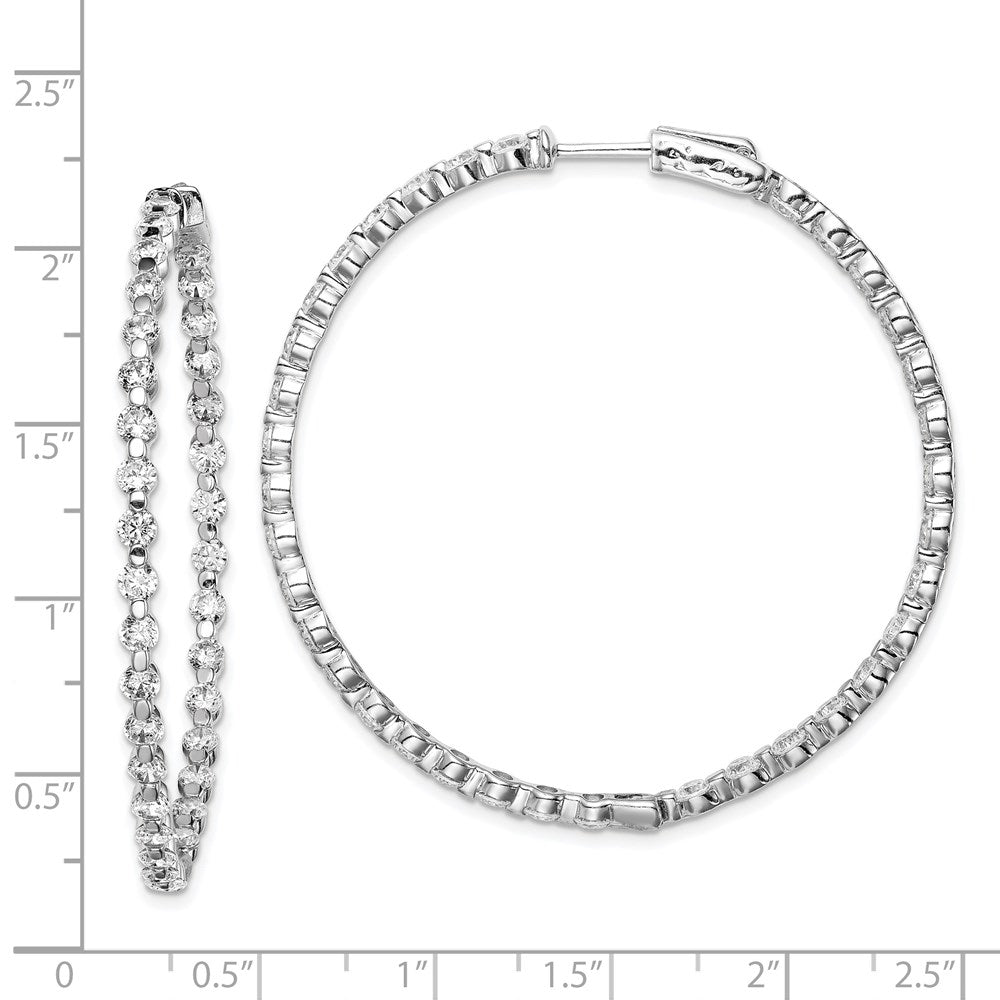 FJC Finejewelers 925 Sterling Silver Rhodium Plated CZ In and Out Hinged Hoop Earrings 50 x 49 mm