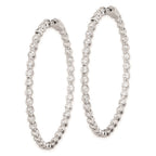 FJC Finejewelers 925 Sterling Silver Rhodium Plated CZ In and Out Hinged Hoop Earrings 50 x 49 mm