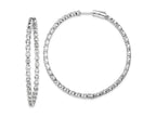 FJC Finejewelers 925 Sterling Silver Rhodium Plated CZ In and Out Hinged Hoop Earrings 50 x 49 mm