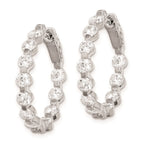 FJC Finejewelers 925 Sterling Silver Rhodium Plated CZ In and Out Hinged Hoop Earrings 25 x 24 mm