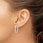 FJC Finejewelers 925 Sterling Silver Rhodium Plated CZ In and Out Hinged Hoop Earrings 25 x 24 mm