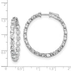 FJC Finejewelers 925 Sterling Silver Rhodium Plated CZ In and Out Hinged Hoop Earrings 36 x 35 mm