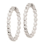 FJC Finejewelers 925 Sterling Silver Rhodium Plated CZ In and Out Hinged Hoop Earrings 36 x 35 mm