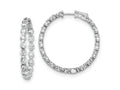 FJC Finejewelers 925 Sterling Silver Rhodium Plated CZ In and Out Hinged Hoop Earrings 36 x 35 mm