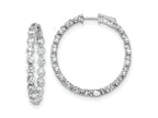 FJC Finejewelers 925 Sterling Silver Rhodium Plated CZ In and Out Hinged Hoop Earrings 36 x 35 mm