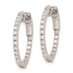FJC Finejewelers 925 Sterling Silver Rhodium Plated CZ In and Out Hinged Hoop Earrings 18 x 19 mm