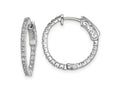 FJC Finejewelers 925 Sterling Silver Rhodium Plated CZ In and Out Hinged Hoop Earrings 18 x 19 mm