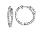FJC Finejewelers 925 Sterling Silver Rhodium Plated CZ In and Out Hinged Hoop Earrings 18 x 19 mm