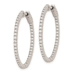 FJC Finejewelers 925 Sterling Silver Rhodium Plated CZ In and Out Hinged Hoop Earrings 28 x 29 mm