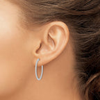 FJC Finejewelers 925 Sterling Silver Rhodium Plated CZ In and Out Hinged Hoop Earrings 28 x 29 mm