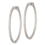 FJC Finejewelers 925 Sterling Silver Rhodium Plated CZ In and Out Hinged Hoop Earrings 38 x 39 mm