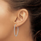 FJC Finejewelers 925 Sterling Silver Rhodium Plated CZ In and Out Hinged Hoop Earrings 38 x 39 mm