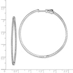 FJC Finejewelers 925 Sterling Silver Rhodium Plated CZ In and Out Round Hinged Hoop Earrings 49 x 49 mm