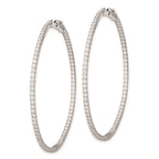 FJC Finejewelers 925 Sterling Silver Rhodium Plated CZ In and Out Round Hinged Hoop Earrings 49 x 49 mm